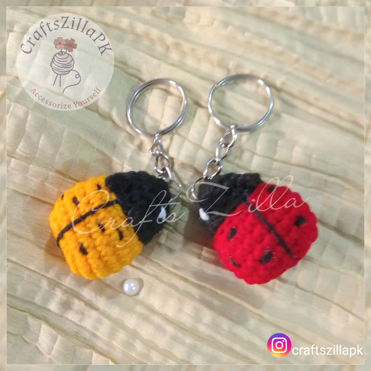 Crochet Ladybug Keychain