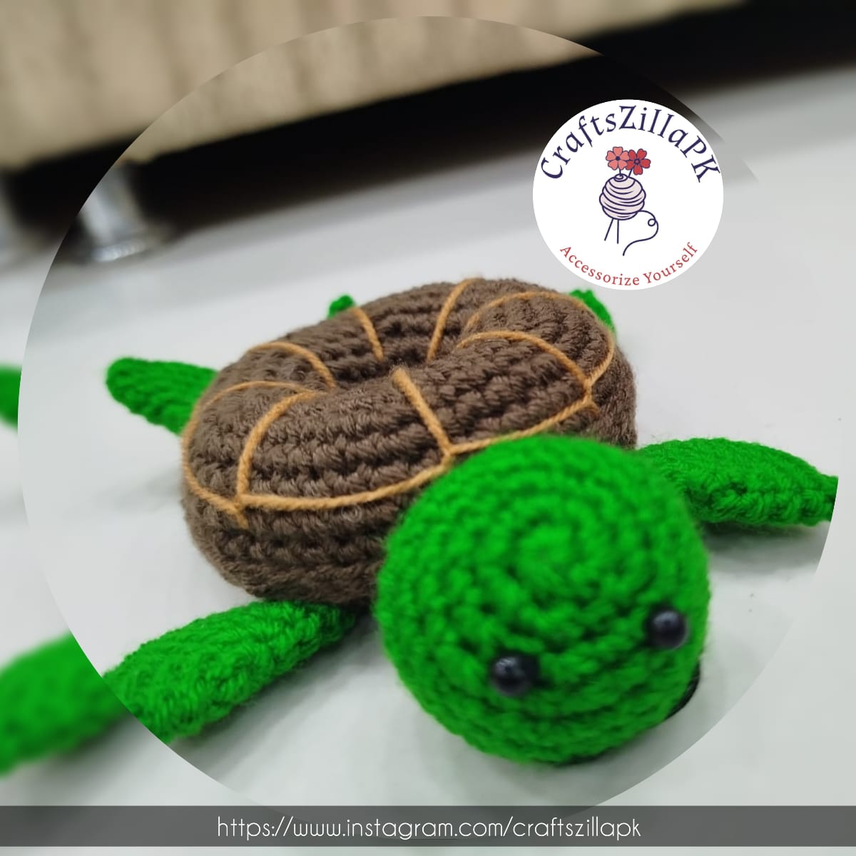 Crochet Turtle Paperweight