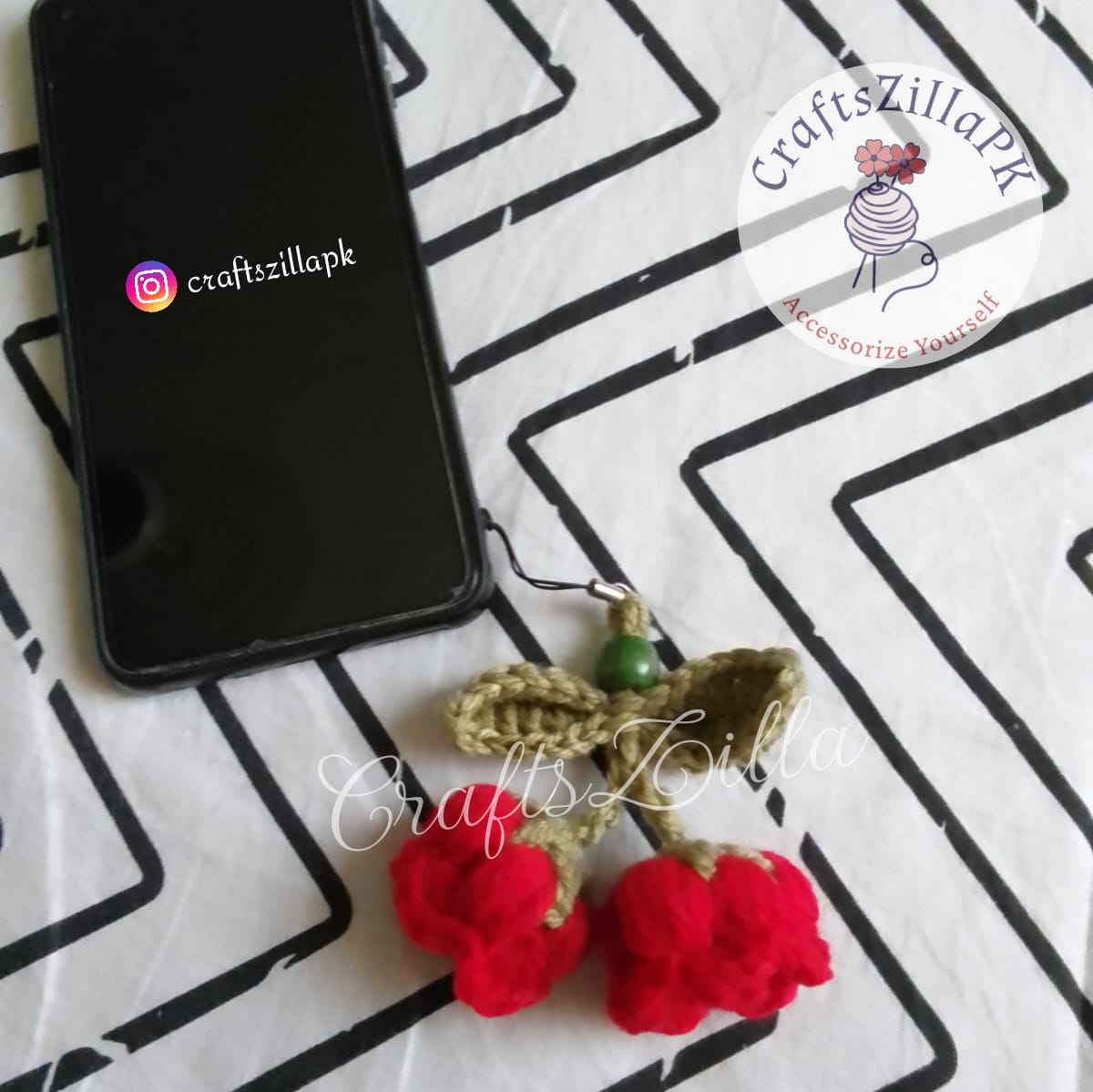Crochet Flower Mobile Charm