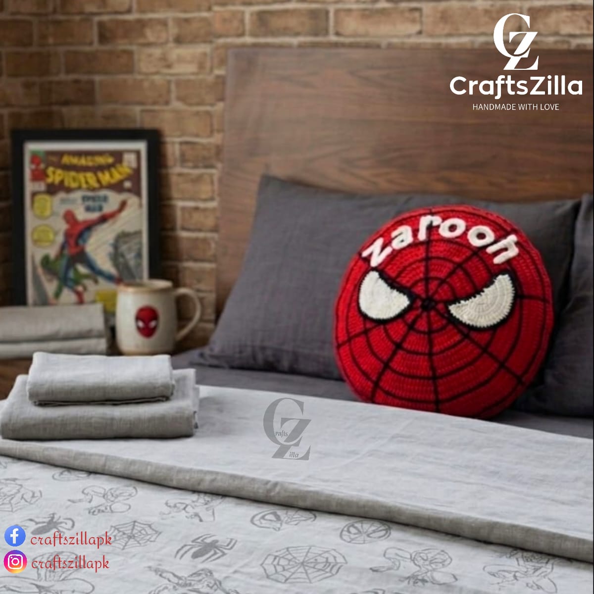 Personalized Crochet Cushion Cover