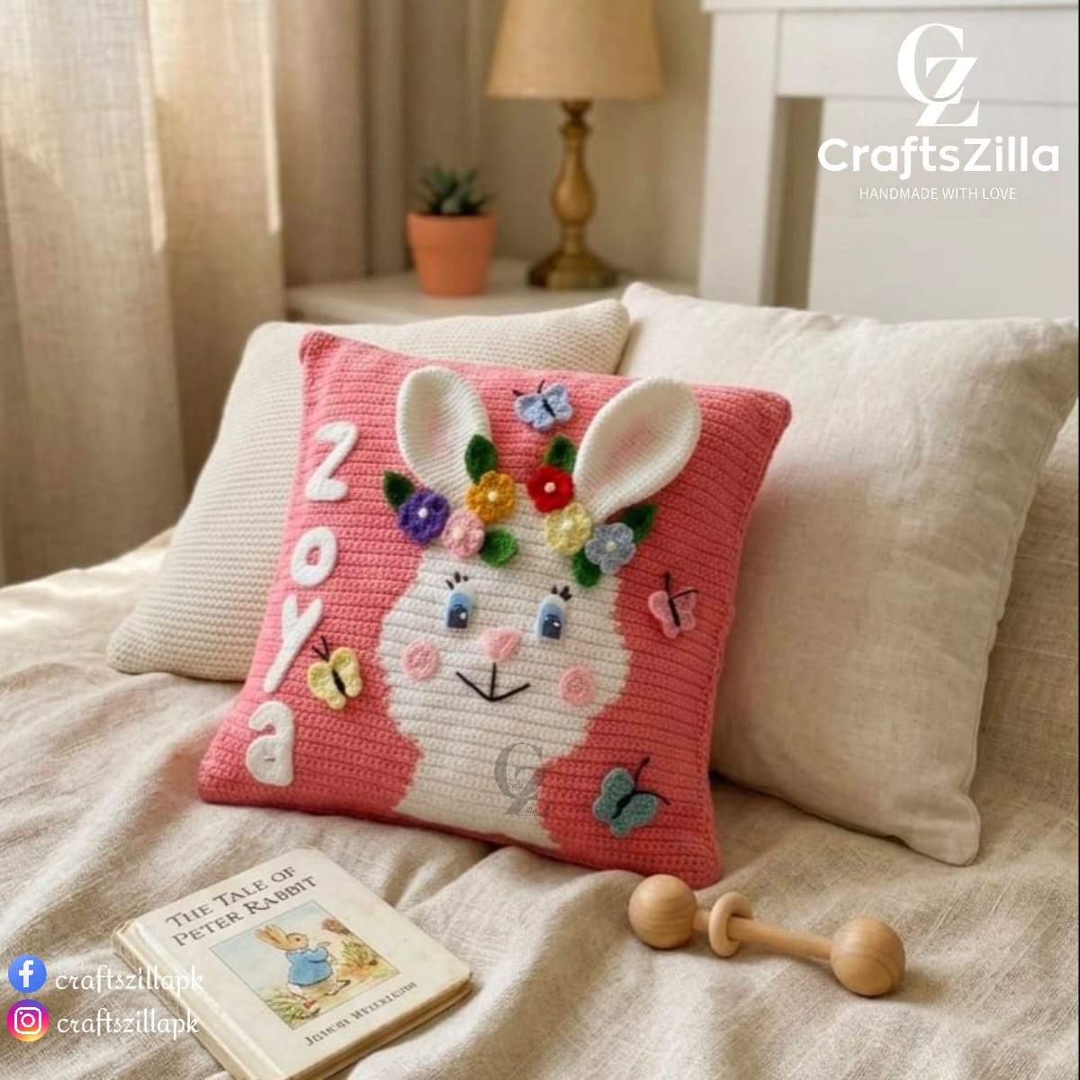 Personalized Crochet Cushion Cover