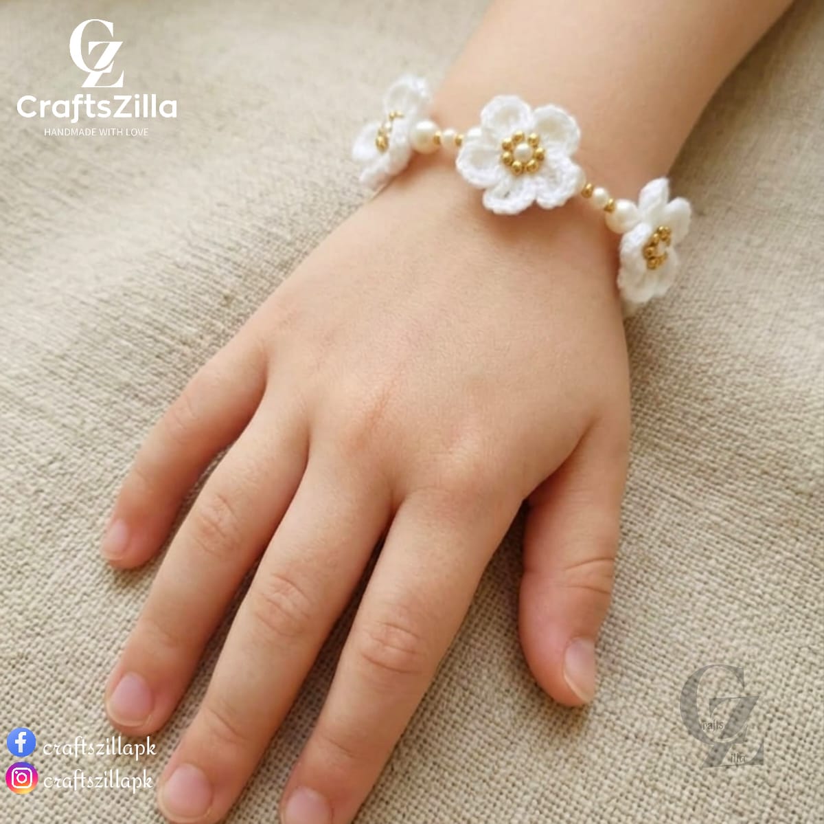 Handmade Floral Beaded Bracelet