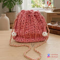 Crochet Drawstring Bag