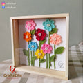 Crochet Flower Framed Wall Hanging