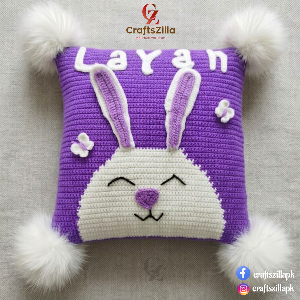 Personalized Crochet Cushion Cover