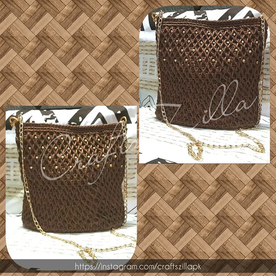Decorative Crochet Tote Handbag