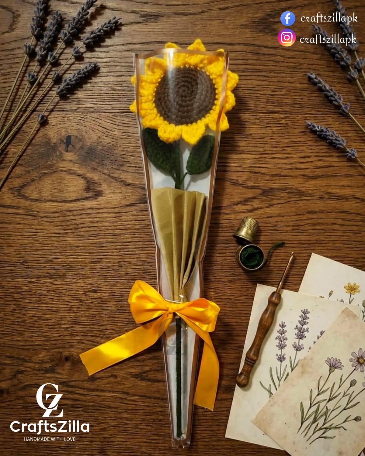Handmade Crochet Sunflower – Everlasting Home Decor
