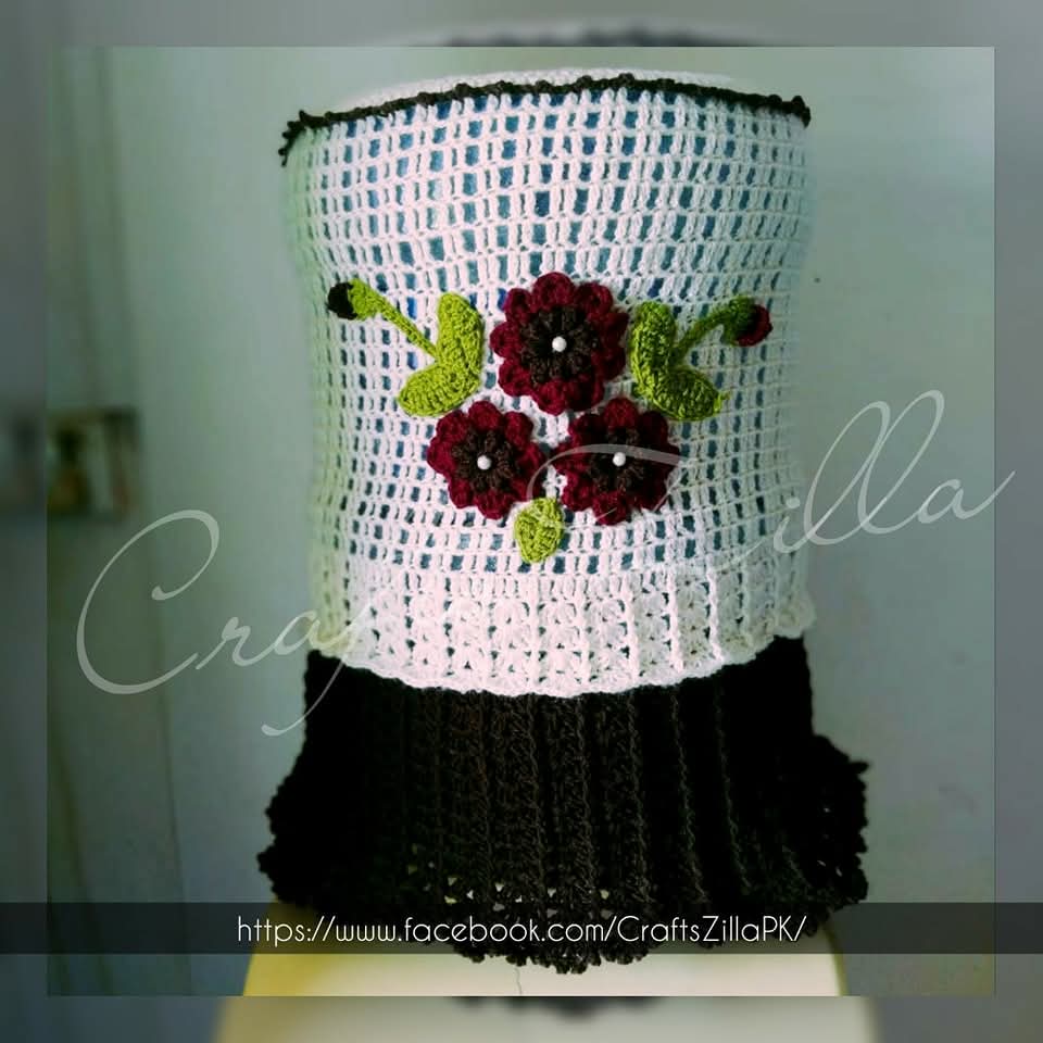 Crochet Floral Water Dispenser Bottle Cover