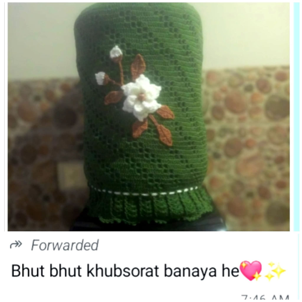 Crochet Floral Water Dispenser Bottle Cover