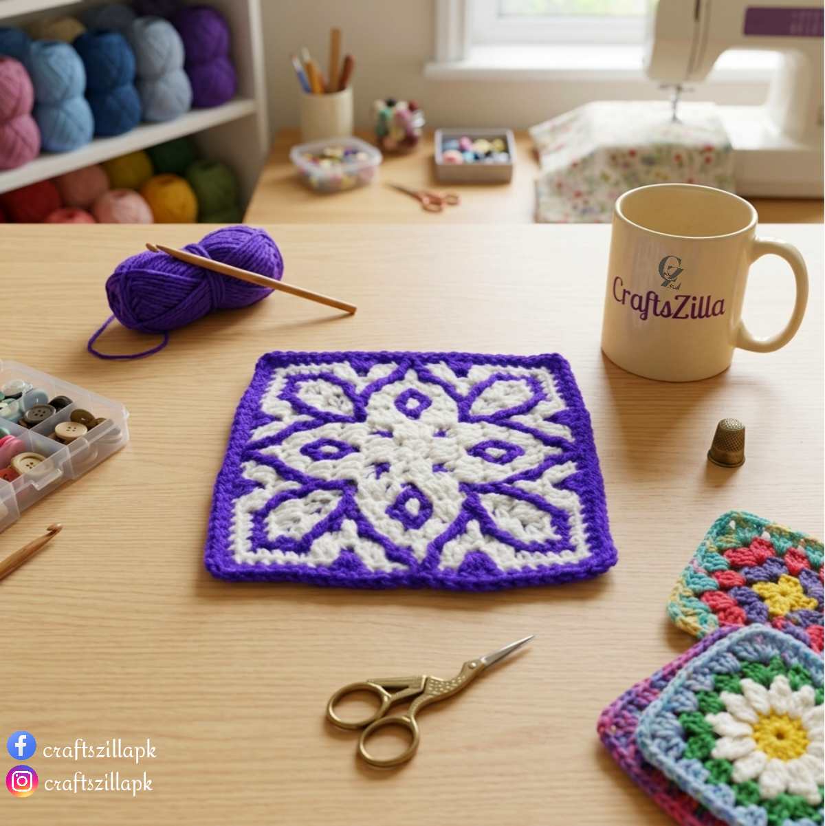 Petalique Crochet Coaster